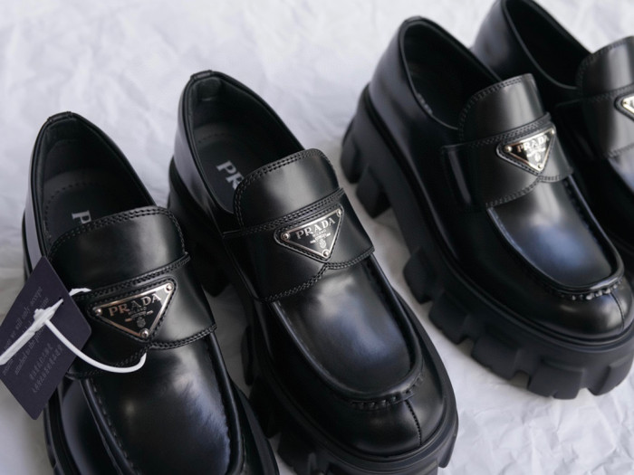 Prada Monolith Women's Leather With Thick Shoes #nigo21837