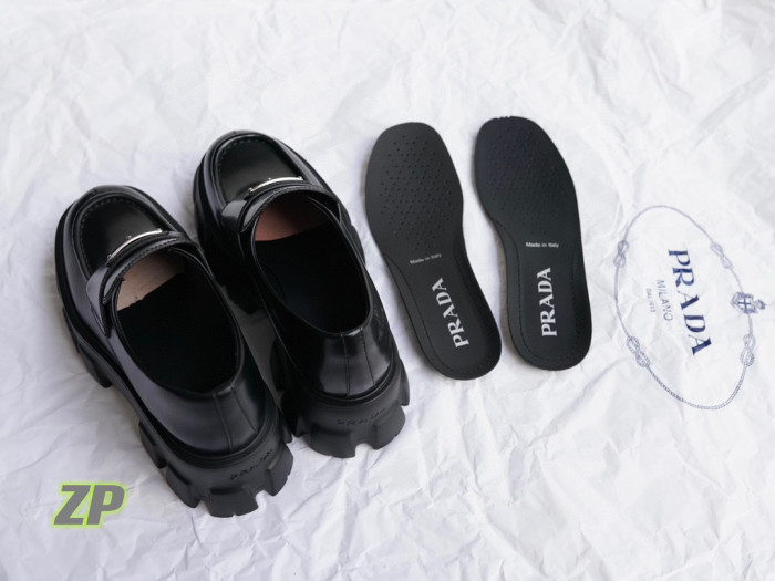 Prada Monolith Women's Leather With Thick Shoes #nigo21837