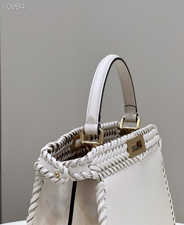 Fendi  Peekaboo Iseeu Black Leather Woven Handbag Bag #nigo21834
