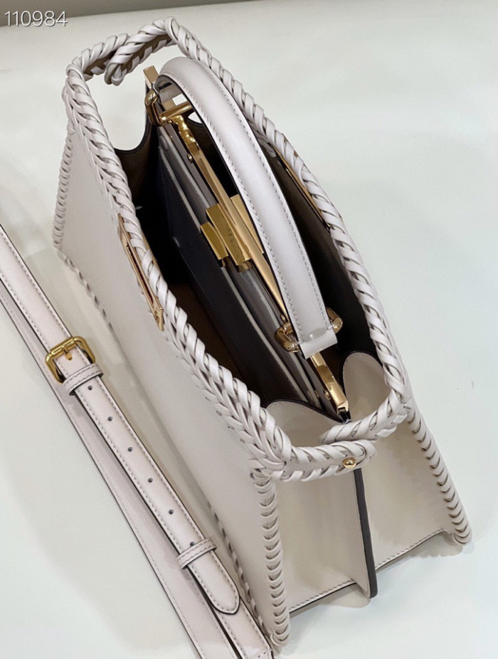 Fendi  Peekaboo Iseeu Black Leather Woven Handbag Bag #nigo21834