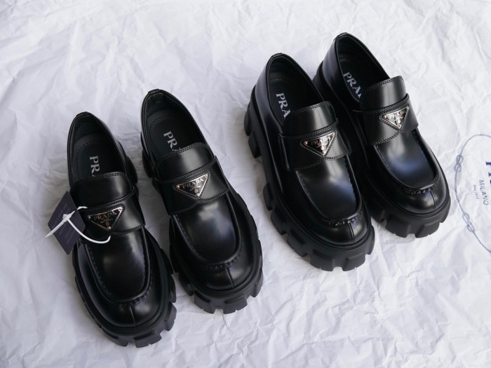 Prada Monolith Women's Leather With Thick Shoes #nigo21837