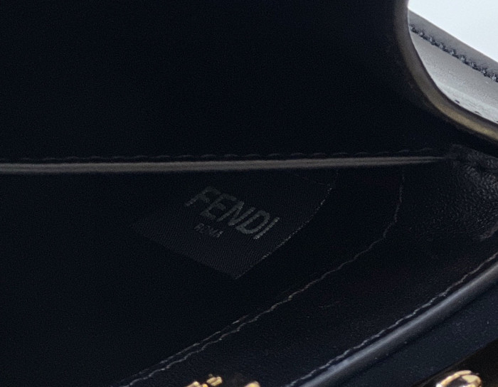 Fendi  Peekaboo Iseeu Black Leather Woven Handbag Bag #nigo21834