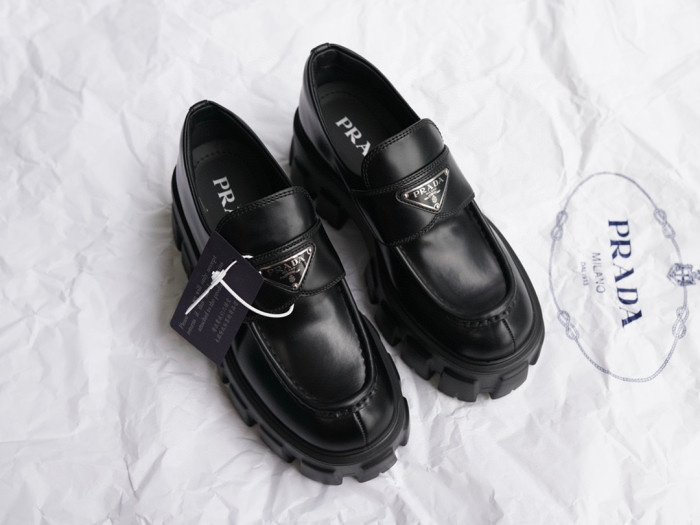 Prada Monolith Women's Leather With Thick Shoes #nigo21837
