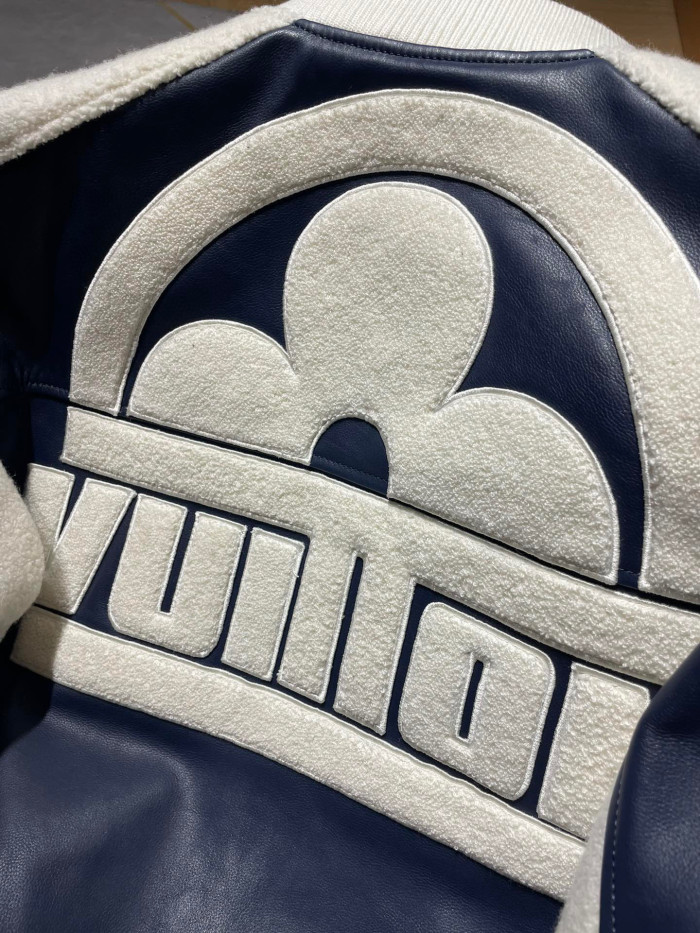 Louis Vuitton Leather Mix Teddy Plush Leather Zip Jacket #nigo96514