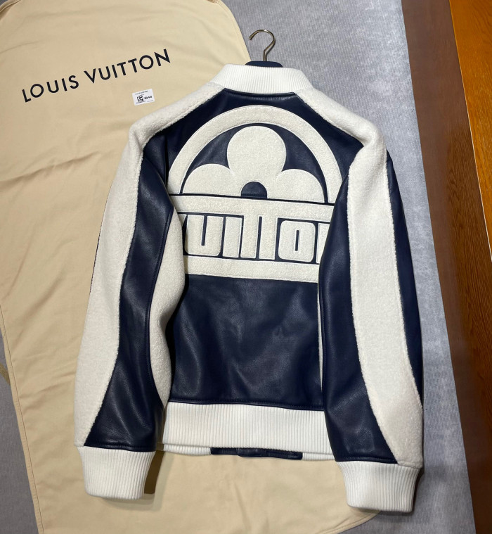 Louis Vuitton Leather Mix Teddy Plush Leather Zip Jacket #nigo96514