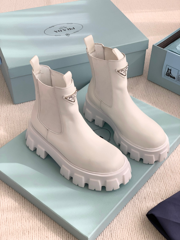 Prada Women's Leather Short Boots Shoes #nigo96528