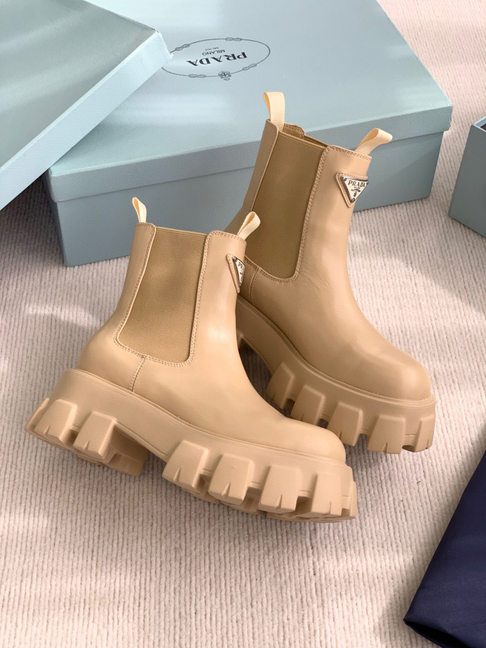 Prada Women's Leather Short Boots Shoes #nigo96528