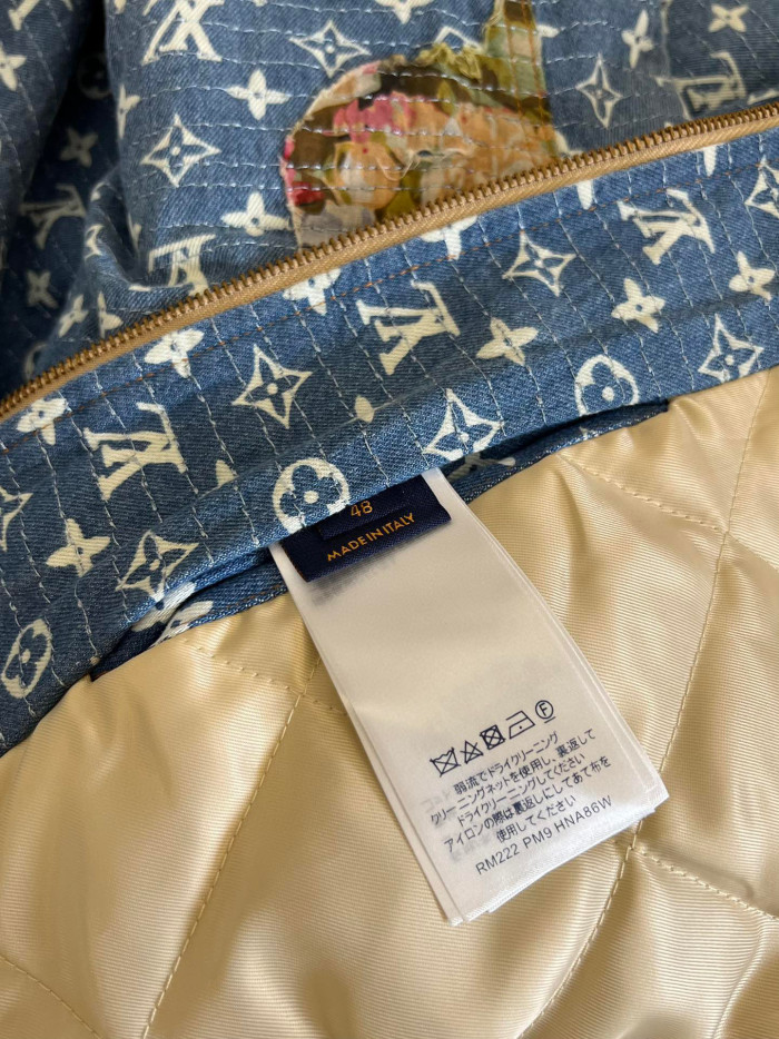 Louis Vuitton Floral Print Denim Zip Jacket #nigo96522