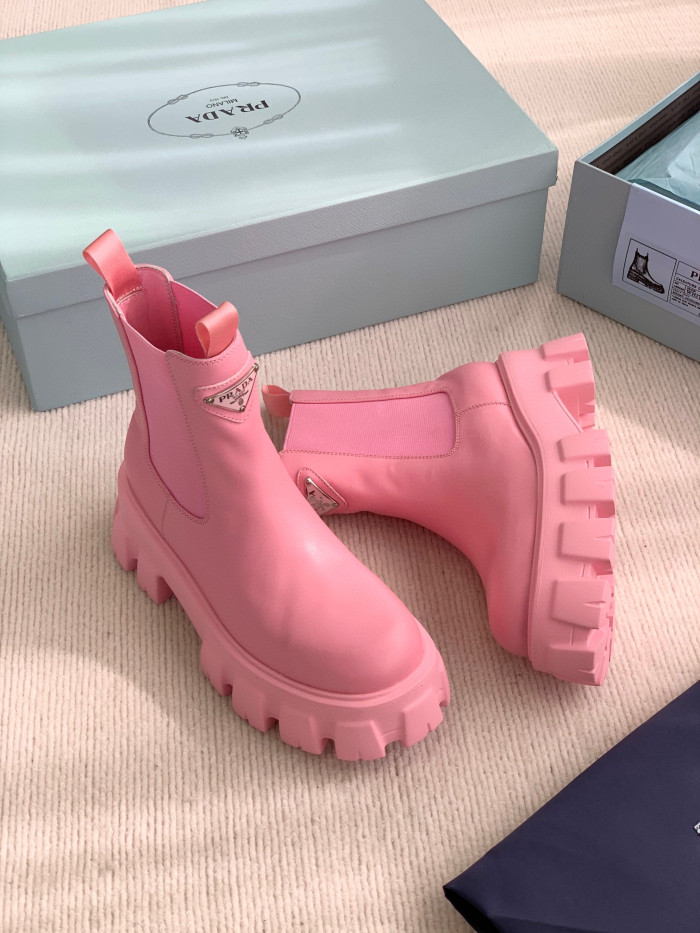 Prada Women's Leather Short Boots Shoes #nigo96528