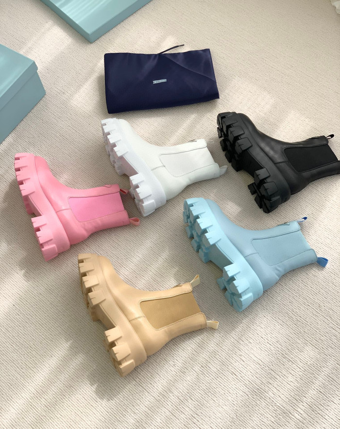 Prada Women's Leather Short Boots Shoes #nigo96528