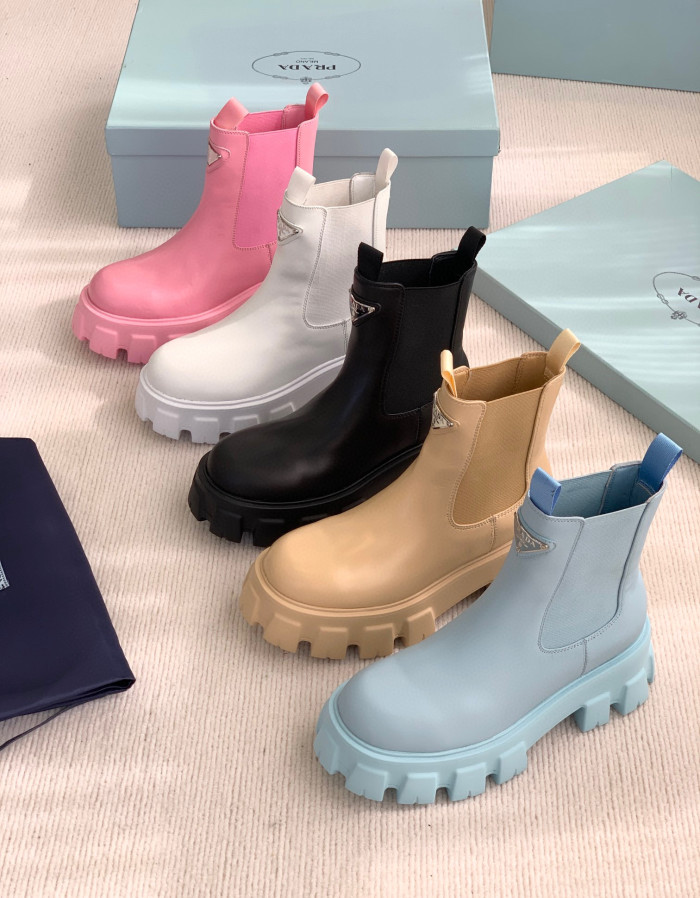 Prada Women's Leather Short Boots Shoes #nigo96528