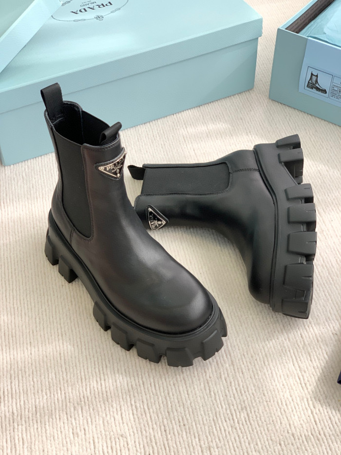 Prada Women's Leather Short Boots Shoes #nigo96528