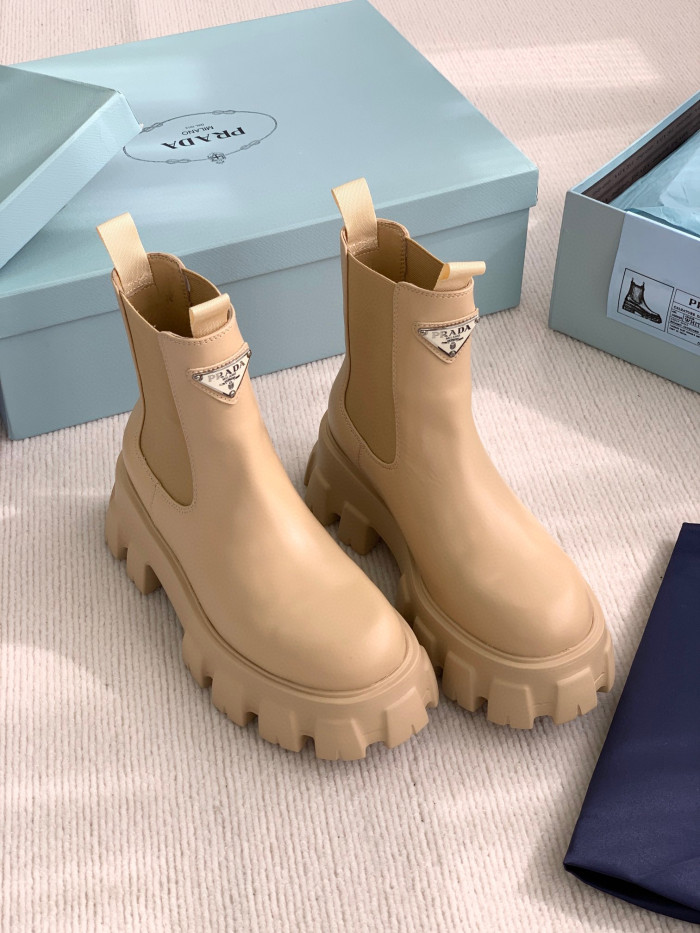 Prada Women's Leather Short Boots Shoes #nigo96528