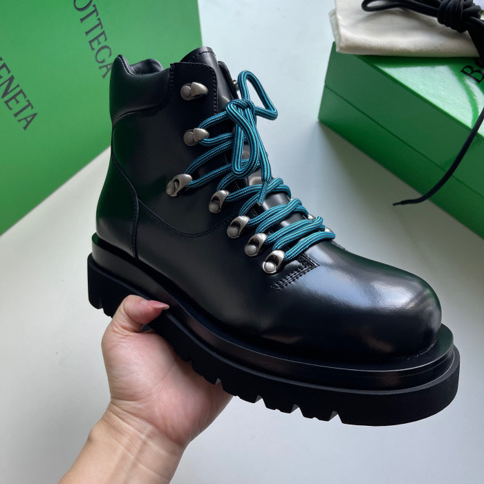 Bottega Veneta Lug Leather Mid Length Lace Up Martin Boots Shoes #nigo21856