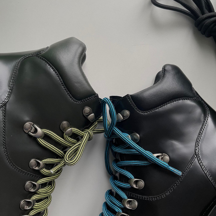 Bottega Veneta Lug Leather Mid Length Lace Up Martin Boots Shoes #nigo21856