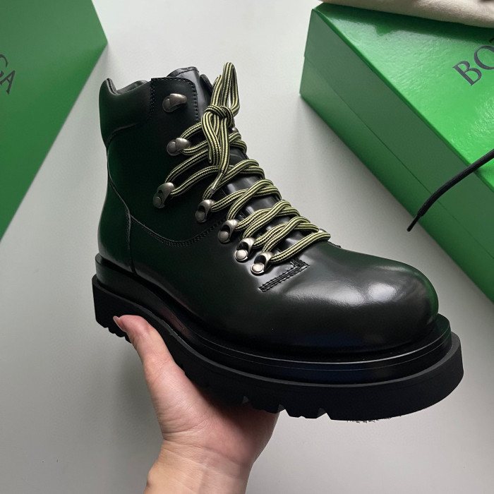 Bottega Veneta Lug Leather Mid Length Lace Up Martin Boots Shoes #nigo21856