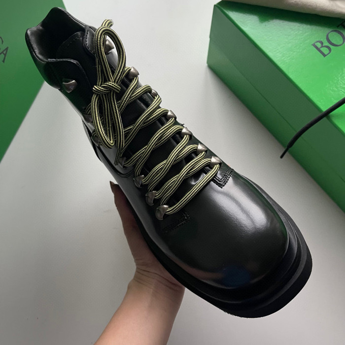 Bottega Veneta Lug Leather Mid Length Lace Up Martin Boots Shoes #nigo21856