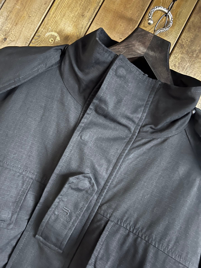 Balenciaga Black Long Loose Hooded Work Coat Ngvp #nigo6658
