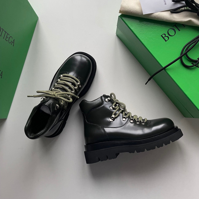 Bottega Veneta Lug Leather Mid Length Lace Up Martin Boots Shoes #nigo21856