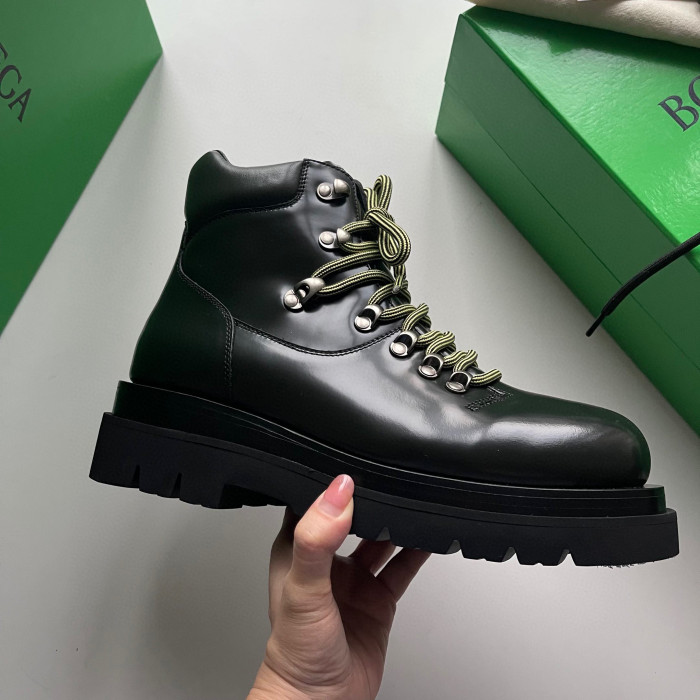 Bottega Veneta Lug Leather Mid Length Lace Up Martin Boots Shoes #nigo21856