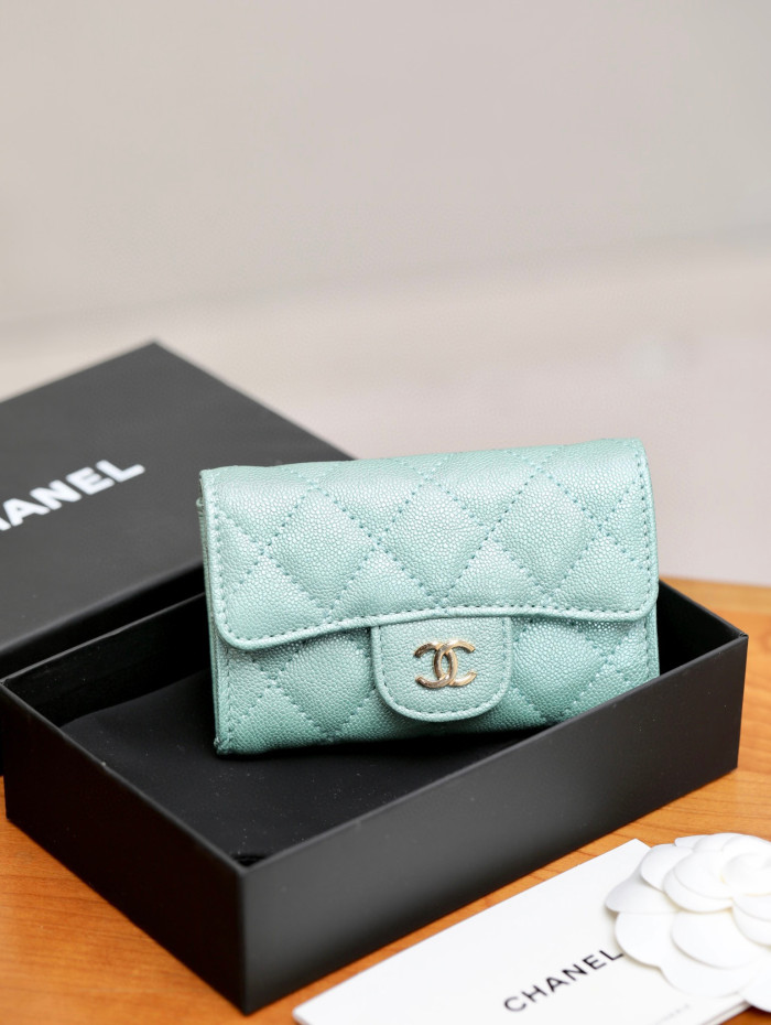 Chanel Leather Plaid Mini Wallet Bag #nigo21863