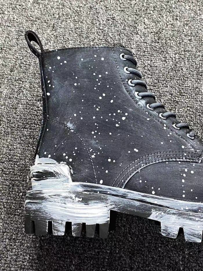 Balenciaga Men's  Women's Autumn And Winter Leather Worn Martin Boots Military Boots Shoes #nigo1439