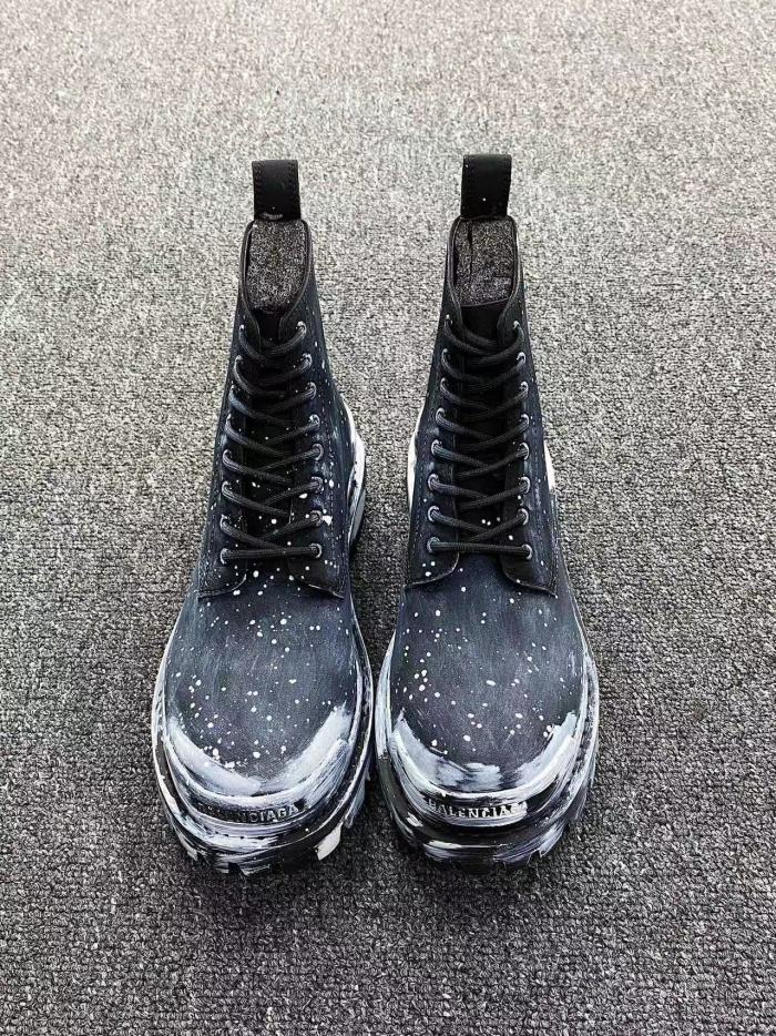 Balenciaga Men's  Women's Autumn And Winter Leather Worn Martin Boots Military Boots Shoes #nigo1439