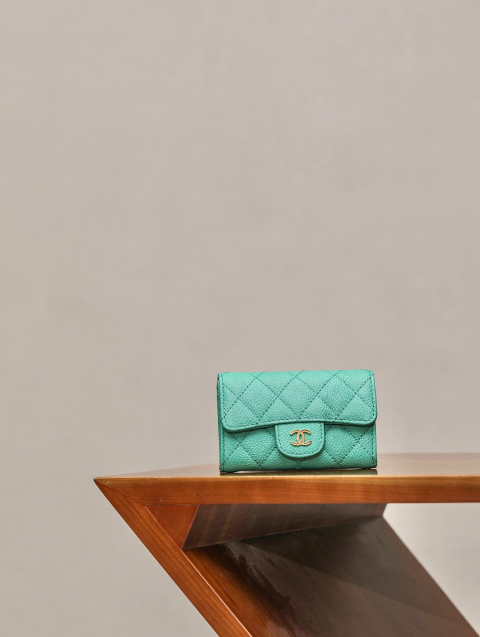 Chanel Leather Plaid Mini Wallet Bag #nigo21863