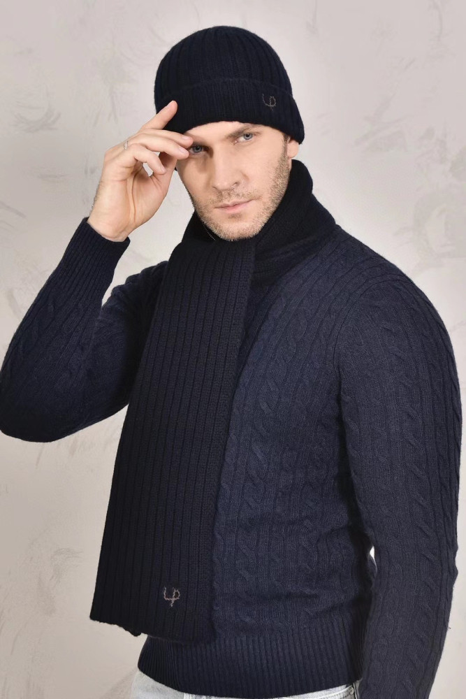 Loro Piana Cashmere Knit Hat Scarf Set #nigo6664