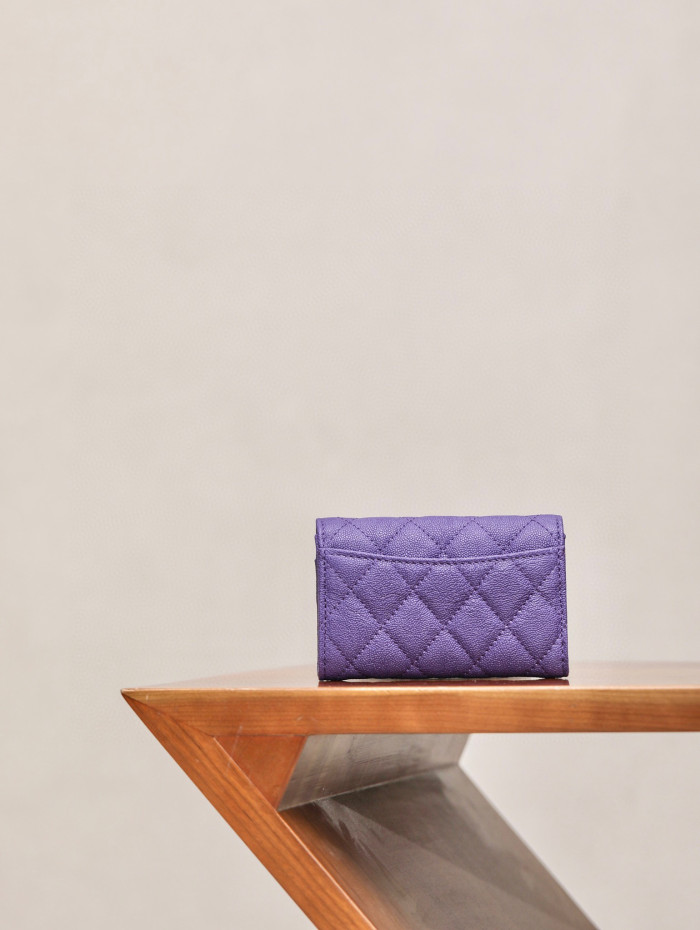 Chanel Leather Plaid Mini Wallet Bag #nigo21863