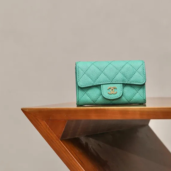 Chanel Leather Plaid Mini Wallet Bag #nigo21863