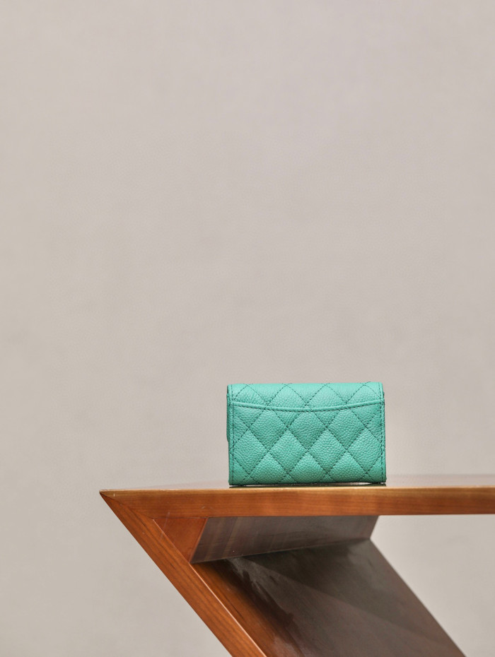 Chanel Leather Plaid Mini Wallet Bag #nigo21863
