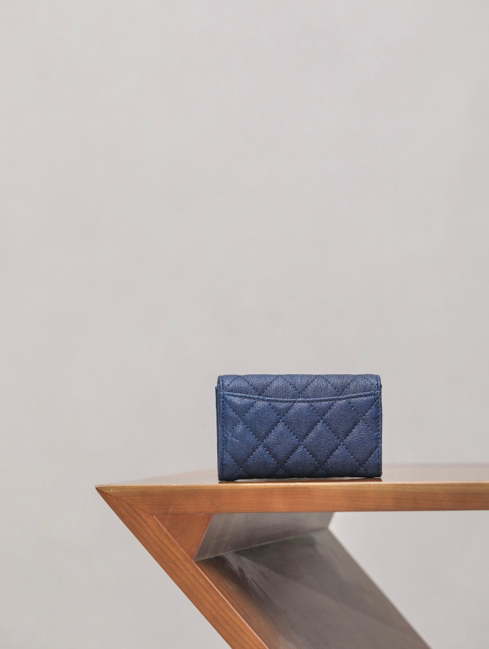 Chanel Leather Plaid Mini Wallet Bag #nigo21863