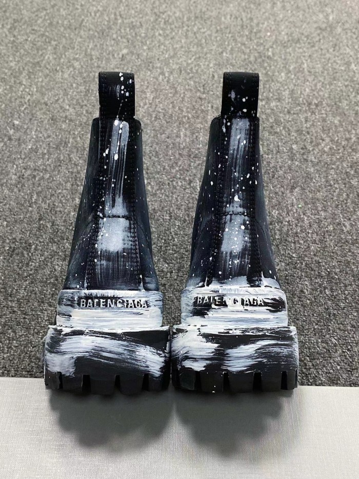 Balenciaga Men's  Women's Autumn And Winter Leather Worn Martin Boots Military Boots Shoes #nigo1439
