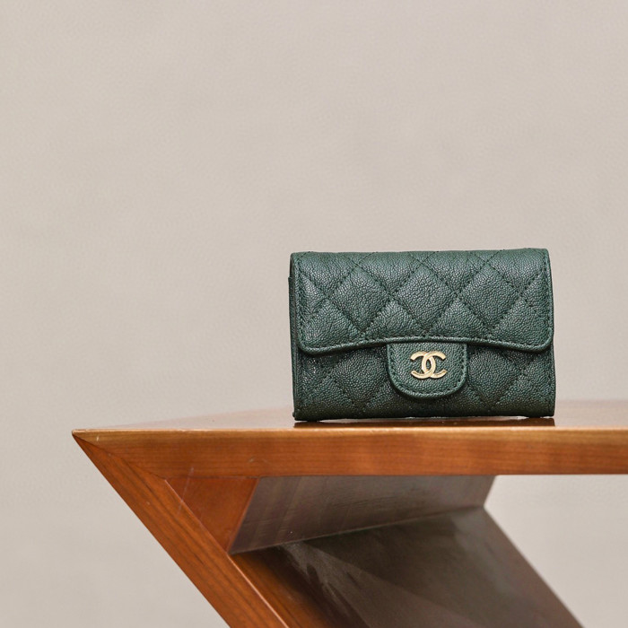Chanel Leather Plaid Mini Wallet Bag #nigo21863