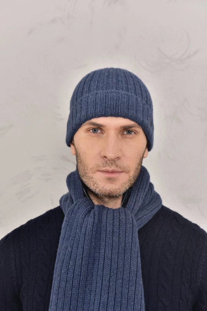 Loro Piana Cashmere Knit Hat Scarf Set #nigo6664