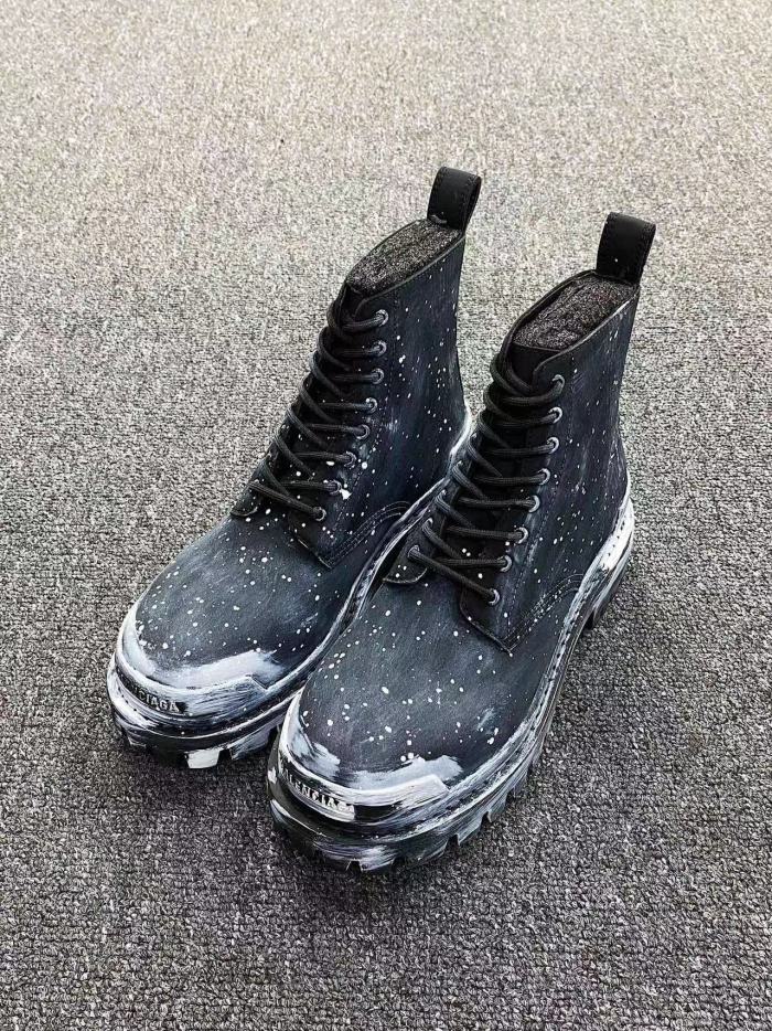 Balenciaga Men's  Women's Autumn And Winter Leather Worn Martin Boots Military Boots Shoes #nigo1439