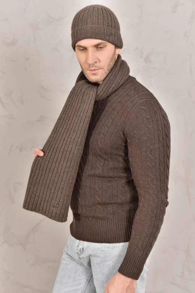 Loro Piana Cashmere Knit Hat Scarf Set #nigo6664