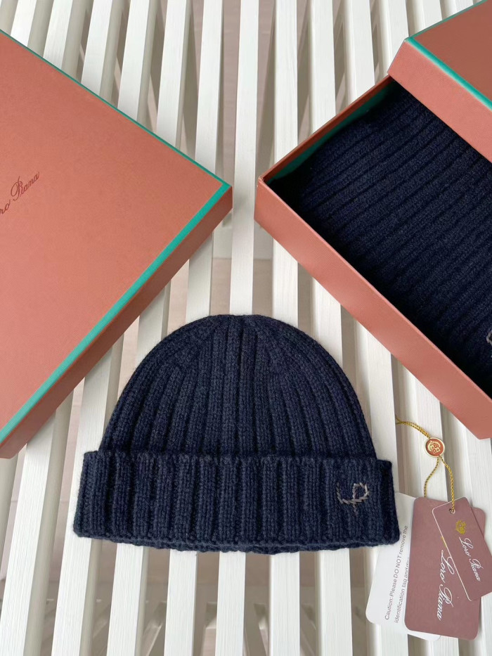 Loro Piana Cashmere Knit Hat Scarf Set #nigo6664