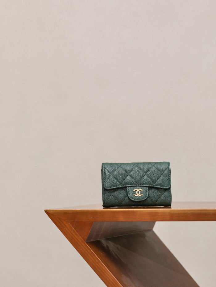 Chanel Leather Plaid Mini Wallet Bag #nigo21863