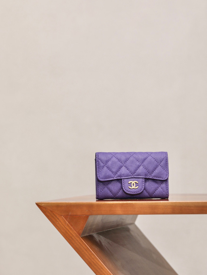 Chanel Leather Plaid Mini Wallet Bag #nigo21863
