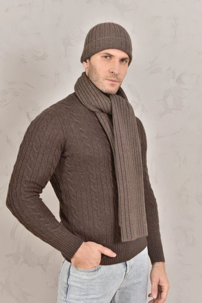 Loro Piana Cashmere Knit Hat Scarf Set #nigo6664