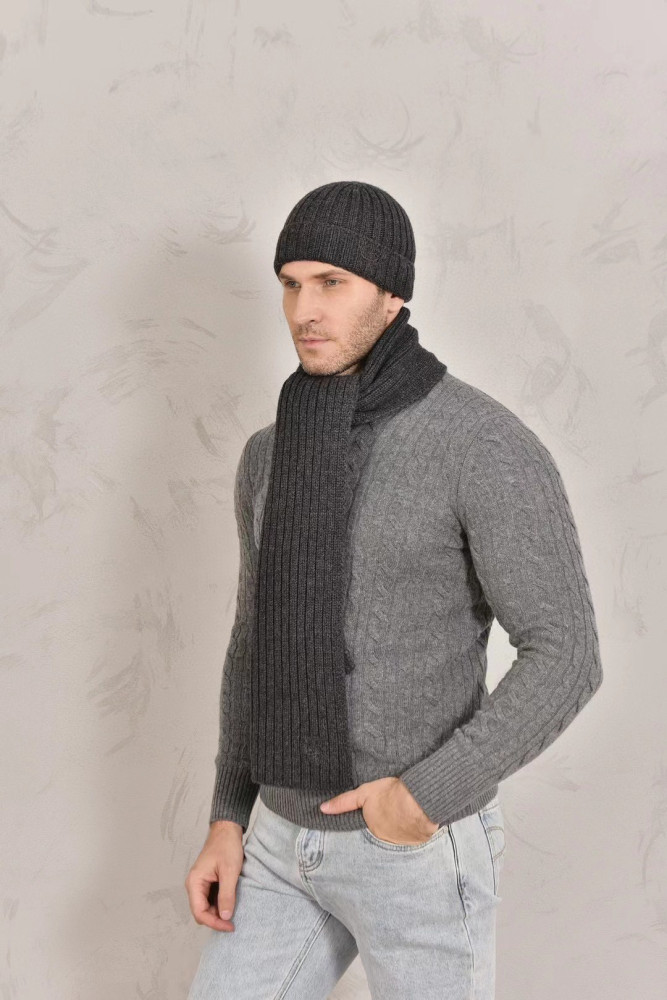 Loro Piana Cashmere Knit Hat Scarf Set #nigo6664