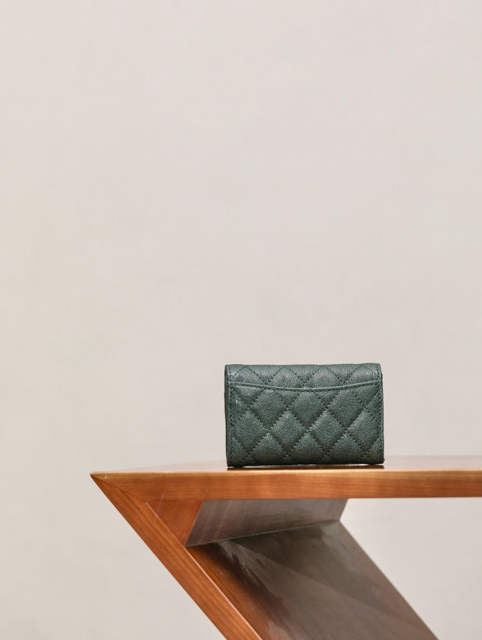 Chanel Leather Plaid Mini Wallet Bag #nigo21863