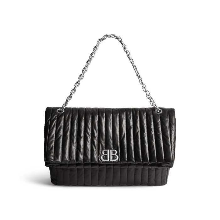 Balenciaga MONACO Leather Striped Chain Bag #nigo21868