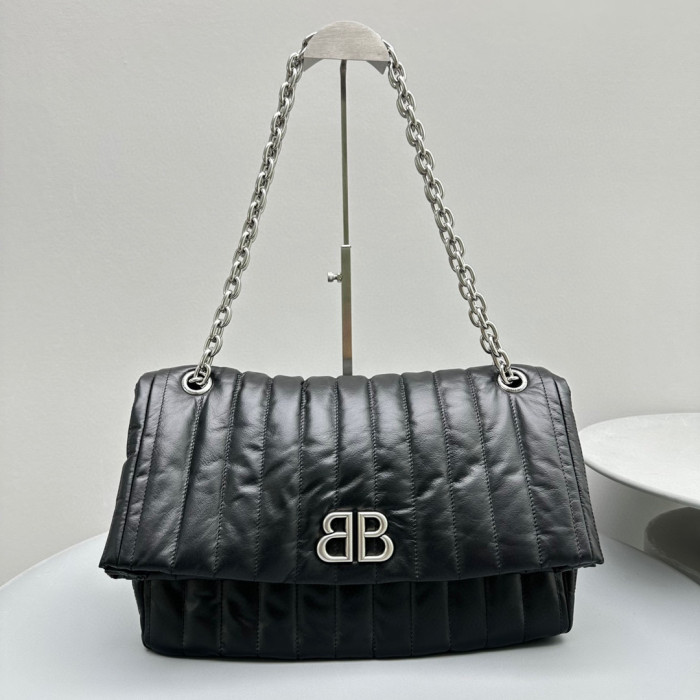 Balenciaga MONACO Leather Striped Chain Bag #nigo21868