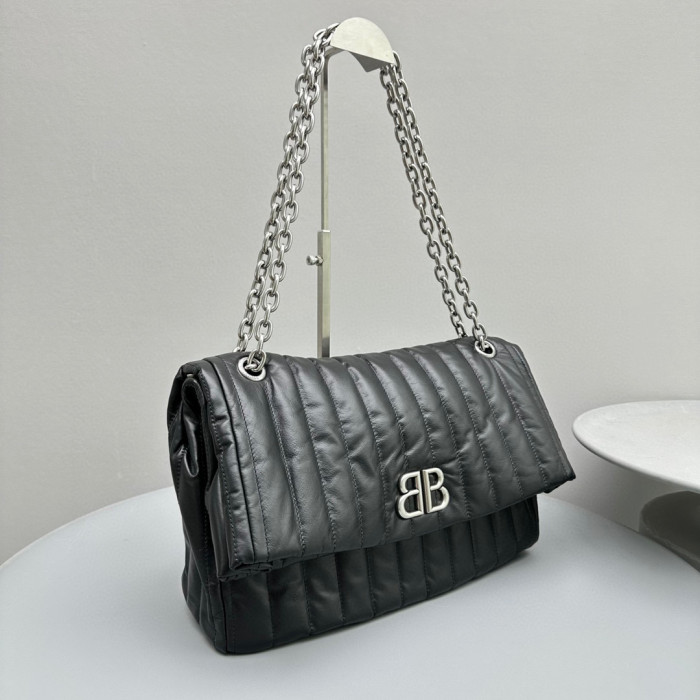 Balenciaga MONACO Leather Striped Chain Bag #nigo21868