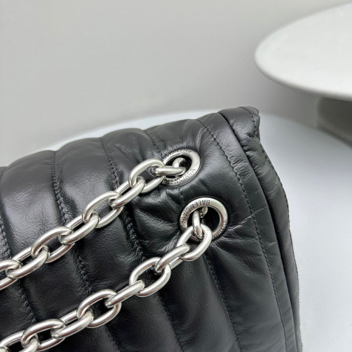 Balenciaga MONACO Leather Striped Chain Bag #nigo21868