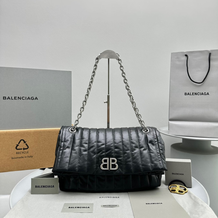 Balenciaga MONACO Leather Striped Chain Bag #nigo21868