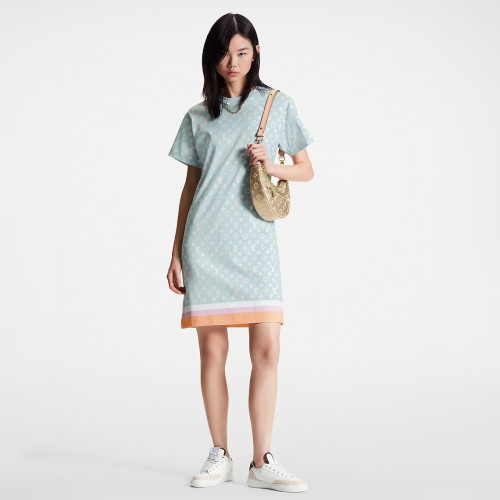 Louis Vuitton Monogram Cotton Printed Short Sleeved Dress #nigo21895